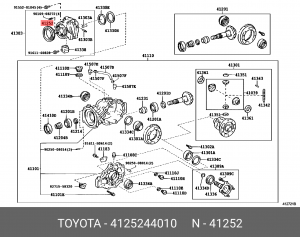 кольцо пылезащитное заднего дифференциала!\ Toyota 41252-44010 TOYOTA