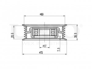 Ролик натяжной приводного ремня TNS-10152 UNIO