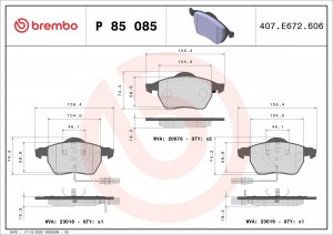 Колодки тормозные P85085 P85085 BREMBO