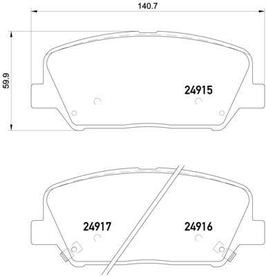 P30065 колодки дисковые передние!\ Kia Optima, Hyundai Genesis/Veloster 2.0 10> P30065 BREMBO