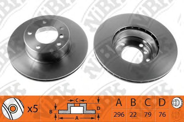 Диск тормозной BMW 5 (E39) передний (1шт.) NIBK RN1291 NIBK