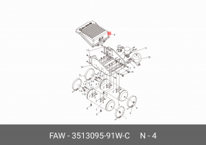 Хомут ресивера (рама, задн.) J7 3513095-91W-C FAW
