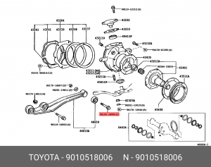 болт переднего рычага!\ Toyota 90105-18006 TOYOTA
