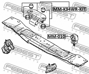 Опора КПП MITSUBISHI PAJERO SPORT 98-09 MM-K94WR-KIT MM-K94WR-KIT FEBEST