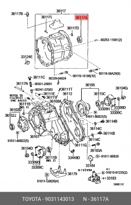 сальник раздатки!\ Toyota Fortuner 20-21 90311-43013 TOYOTA