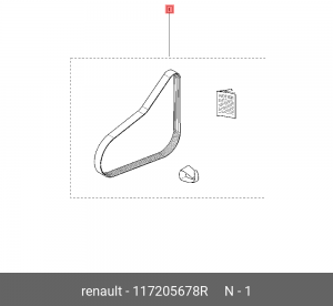 КОМП РЕМНЯ ГЕНЕРАТОРА 3ШТ 117205678R 117205678R RENAULT