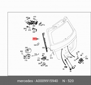 Клипса MERCEDES OE A 000 991 59 40 MERCEDES BENZ