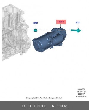 Стартер FORD Transit (11-) OE 1880119 FORD