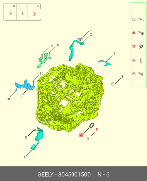 Прокладка GEELY SX11 пробки сливной АКПП OE 3045001500 GEELY