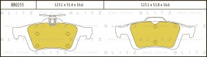 Колодки тормозные дисковые задние RENAULT Laguna 01-FORD Focus/C-Max 03-OPEL Vec BB0255 BLITZ