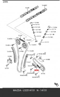 Цепь маслянного насоса L52514151 L52514151 MAZDA
