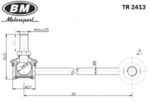 Стойка стабилизатора переднего, левая TR2413 TR2413 BM MOTORSPORT