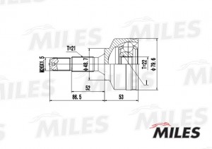 ШРУС наружный PEUGEOT 206 1.1-1.6 98- (GKN 303473) GA20370 GA20370 MILES