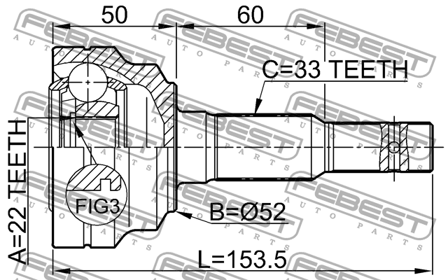 OPEL ASTRA G 98> 1.4 16V/1.6 16V/1.7TD 1810-002 FEBEST