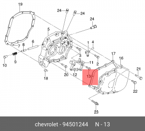Болт CHEVROLET Aveo,Lacetti (03-08),Lanos (97-02) вилки МКПП OE 94501244 GENERAL MOTORS