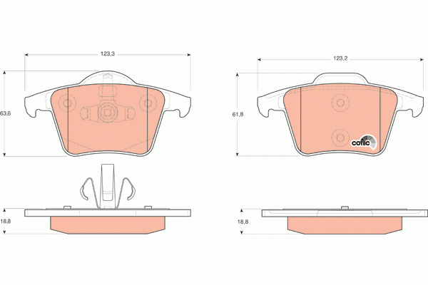 Колодки задние VOLVO XC90 GDB1566 GDB1566 TRW