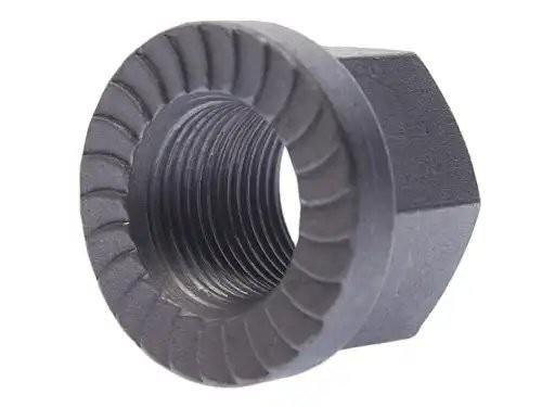 Гайка М27х2х30 КАМАЗ,МАЗ стремянки рессоры задней с насечкой тефлон MEGAPOWER 900-00-035 MEGA POWER