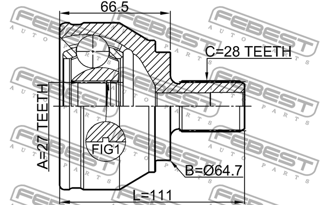 ШРУС внешний VW AMAROK 2310-2H 23102H FEBEST