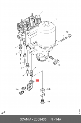 Соединительный штуцер 2058436 SCANIA