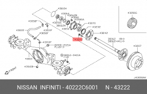 шпилька колёсная! M12x1.5 L=52\ Nissan, Subaru, Infiniti 40222-C6001 NISSAN