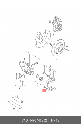 GOLF IV/BORA (1997-2005)/OCTAVIA [A5]/[A4] M10X30X1,25 N 907 403 02 VAG