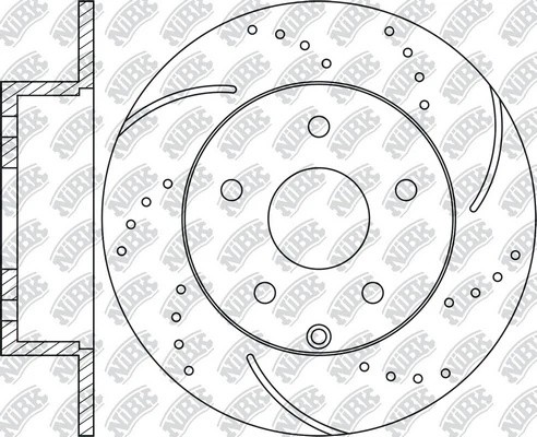 Диск тормозной NISSAN Teana (J32) задний (перфорированный) (1шт.) NIBK RN1302DSET NIBK