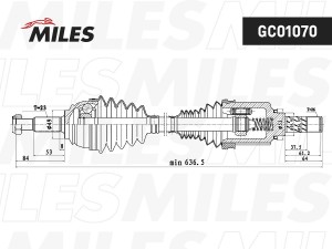 Привод в сборе Largus (17-)/X-Ray (15-) левый(Дв.21129/Renault JR5) GC01070 GC01070 MILES