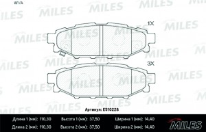 Колодки тормозные задние (Смесь CERAMIC серия PRO) SUBARU LEGACY 03/OUTBACK 03 2 E510228 MILES