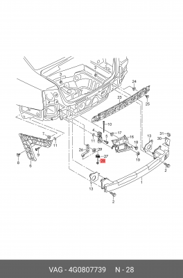 (AUDI), БОЛТ 4G0807739 VAG