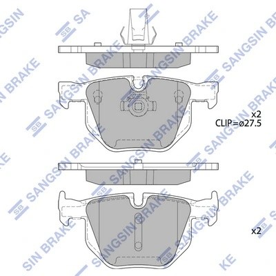 Колодки тормозные BMW 3 (E90),5 (E60) (1.8/3.0) (03-) задние (4шт.) SANGSIN SP2157 SANGSIN