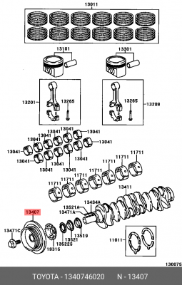 шкив коленвала!\ Toyota, Lexus 13407-46020 TOYOTA
