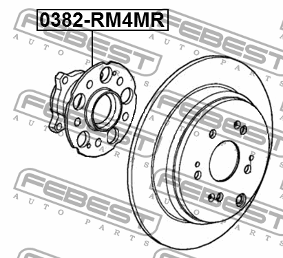 Ступица в сборе задняя HONDA CR-V RM1/RM4 JPP 2011- 0382-RM4MR 0382-RM4MR FEBEST