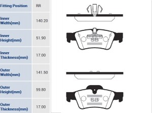 Колодки тормозные MERCEDES ML (W164) задние (4шт.) SANGSIN SP2190 SANGSIN