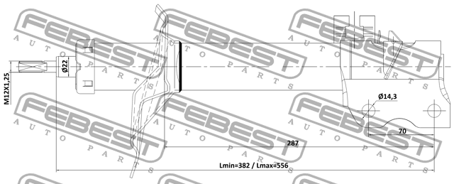 Амортизатор передний левый GAS.TWIN TUBE 02110-006FL FEBEST