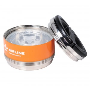 Термос ланч-бокс 0.7л,1 контейнер,с ручкой,нержавеющая сталь,оранжево-черный AIR IT-T-01 AIRLINE