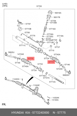 Хомут пыльника рулевой рейки 57722-4D000 577224D000 HYUNDAI KIA