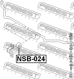 Втулка стабилизатора NISSAN NISSAN TRUCK D22 199­7.02- NSB-024 NSB-024 FEBEST