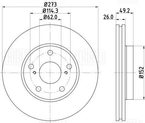 Диск торм. Toyota Corolla (06-)/Auris (06-) перед. d=273 (DF 270064)  2шт DF270064 TRIALLI