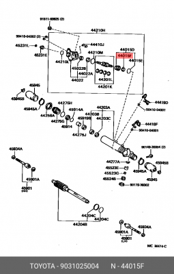 Сальник рулевой колонки 90310-25004 90310-25004 TOYOTA