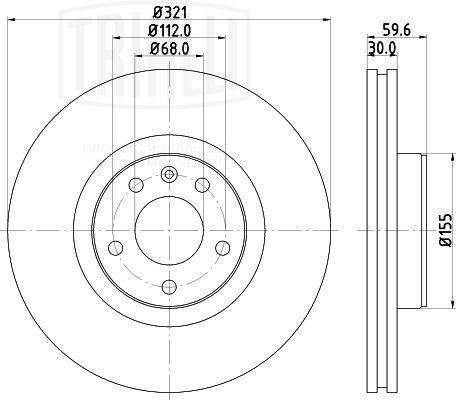 Диск торм. Audi A6 (04-)/A8 (03-) перед. d=321 (DF 180139)  2шт DF 180139 TRIALLI