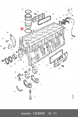 уплотнительное кольцо цилиндра! 147,5х4х155,5 \ Scania DC16 1328995 SCANIA