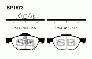 Колодки тормозные HONDA Accord (03-) передние (4шт.) SANGSIN SP1573 SANGSIN