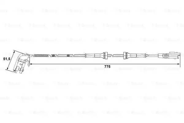Датчик АБС PEUGEOT 307 (00-10) CITROEN C4 (04-) колеса заднего левого/правого BO 0 265 007 779 BOSCH