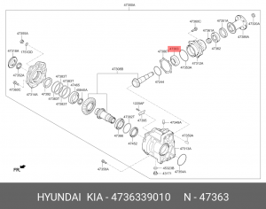 Подшипник дифф. переднего моста 4736339010 HYUNDAI KIA
