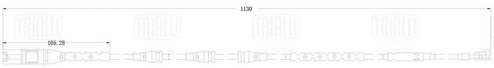 Датчик износа колодок BMW X5 (E70) (08-)/X6 (E71) (08-) перед. (M-Sport) L=1130  PFS 0072 TRIALLI