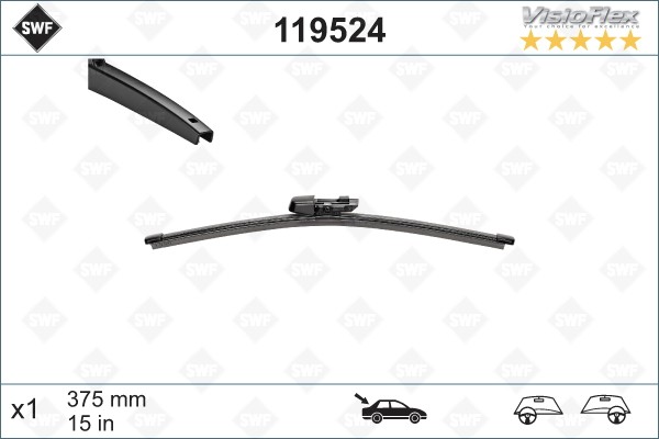 Щетка стеклоочистителя 375мм задняя Visioflex SWF 119524 SWF