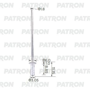P37-2458 Заклепка трубчатая металлическая P372458 PATRON