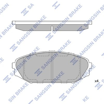 Колодки тормозные HONDA Odyssey (00-) ACURA MDX (00-05) передние (4шт.) SANGSIN SP1271 SANGSIN