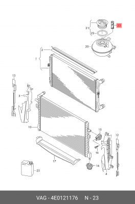 Патрон силикатный VW Tiguan (07-) бачка расширительного OE 4E0 121 176 VAG