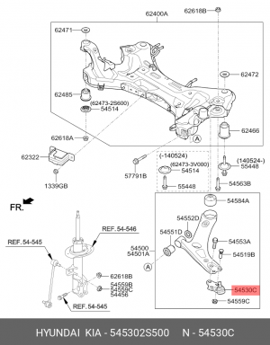 Опора шаровая HYUNDAI ix35 (10-),Sonata (10-) KIA Sportage передняя левая/правая 545302S500 HYUNDAI KIA